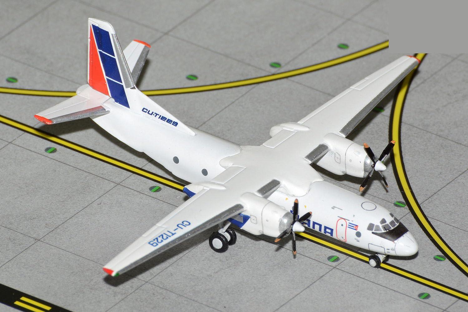 Antonov An-26 Commercial Aircraft "Cubana de Aviacion" White with Red and Blue Tail 1/400 Diecast Model Airplane by GeminiJets