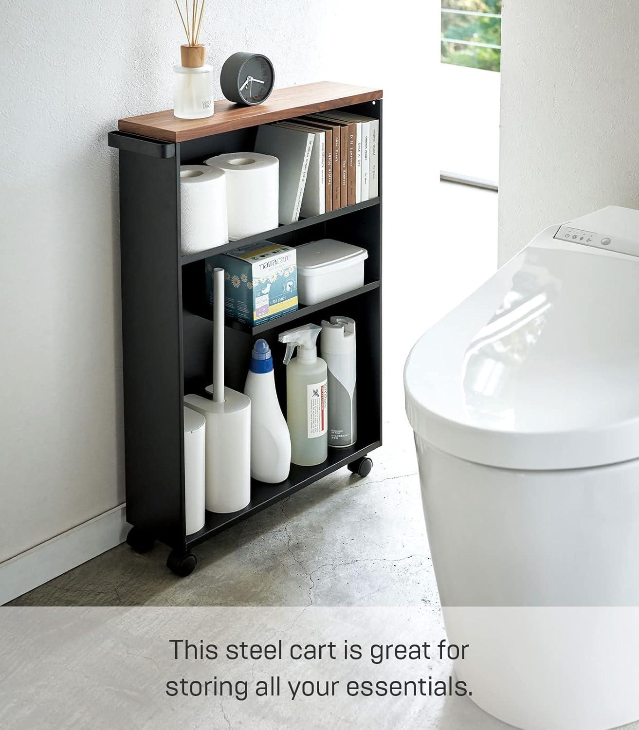 Yamazaki Slim Rolling Bathroom Cart with Handle