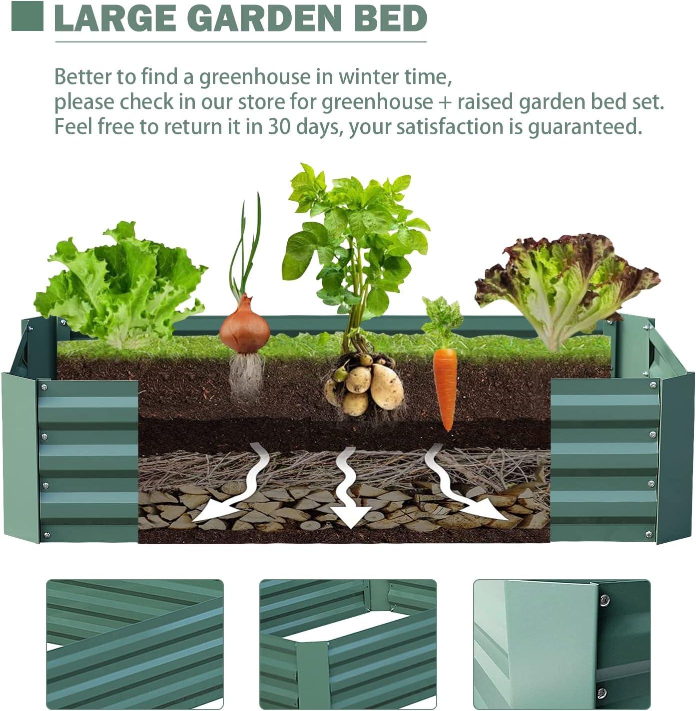 4.3' W x 4.3' D Raised Garden Bed Mini Greenhouse Kit