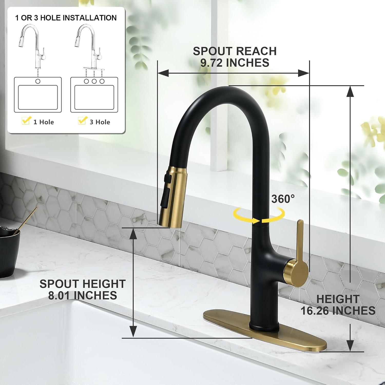 VIBRANTBATH Pull Out Kitchen Faucet