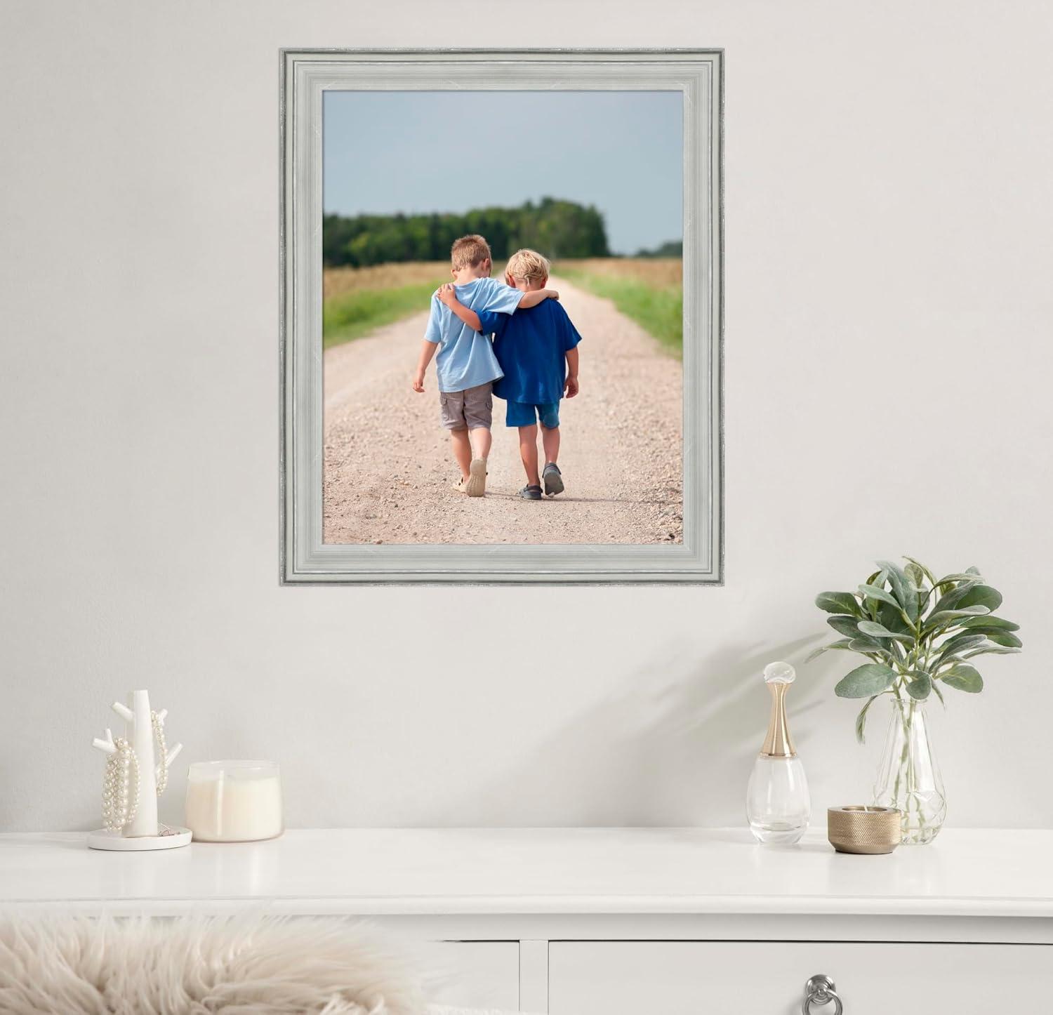 Amanti Art Bel Volto Silver Wood Picture Frame Opening Size 16x20 in.
