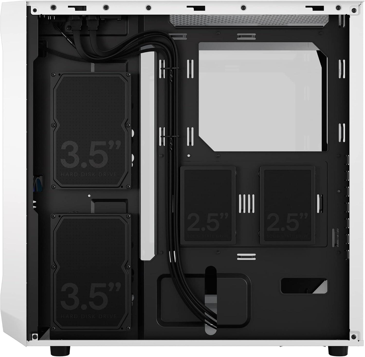 Fractal Design Focus 2 RGB White ATX mATX Mini ITX Clear Tinted Tempered Glass Mid Tower Computer Case