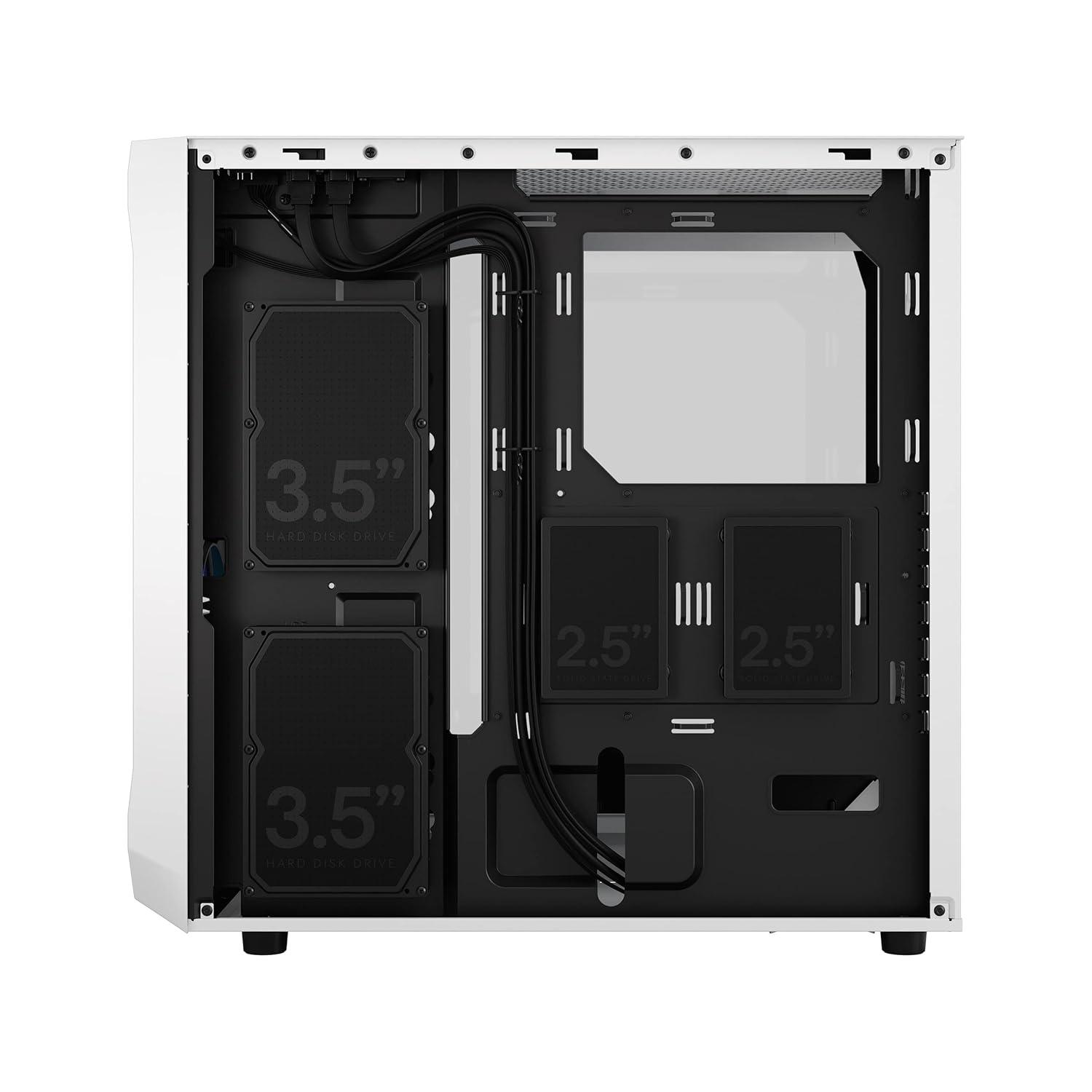 Fractal Design Focus 2 RGB White ATX mATX Mini ITX Clear Tinted Tempered Glass Mid Tower Computer Case
