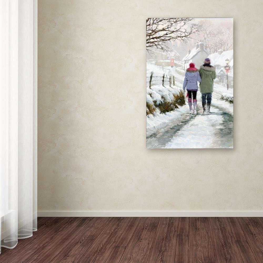 Trademark Fine Art 'Couple in Snow' Canvas Art by The Macneil Studio