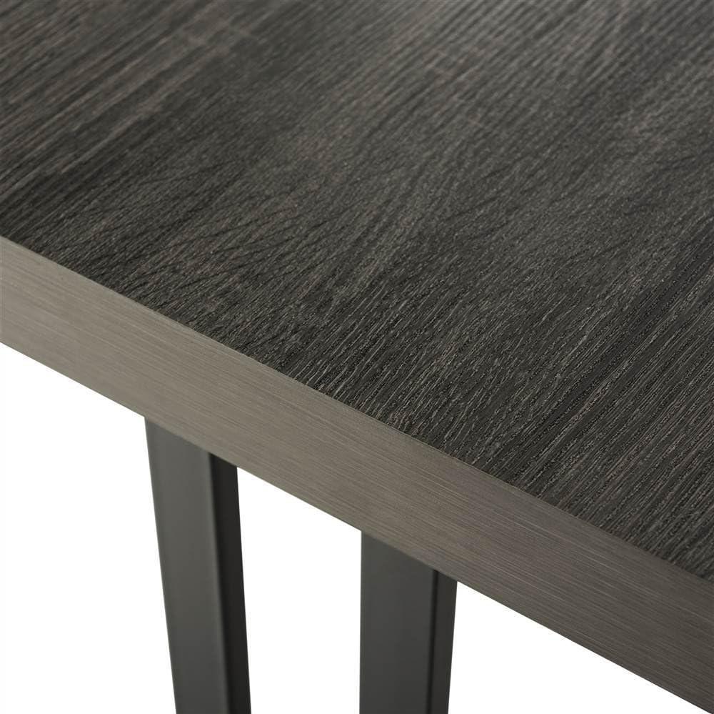 Transitional Square Wood and Metal Coffee Table in Brown/Gray