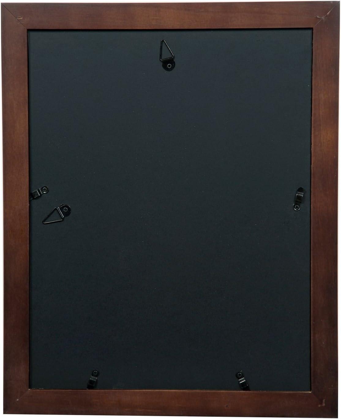 Classic 11"x14" Walnut Wood Frame with White Double Mat for Tabletop or Wall