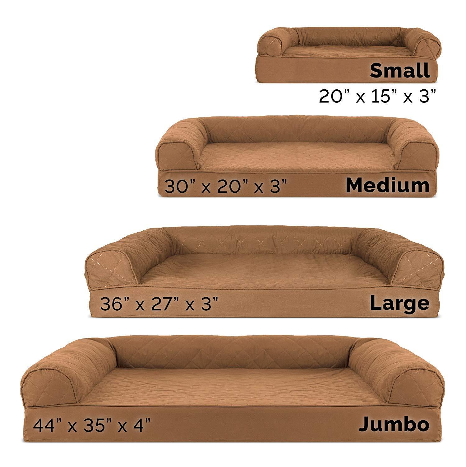 Quilted Orthopedic Bolster Sofa Pet Bed