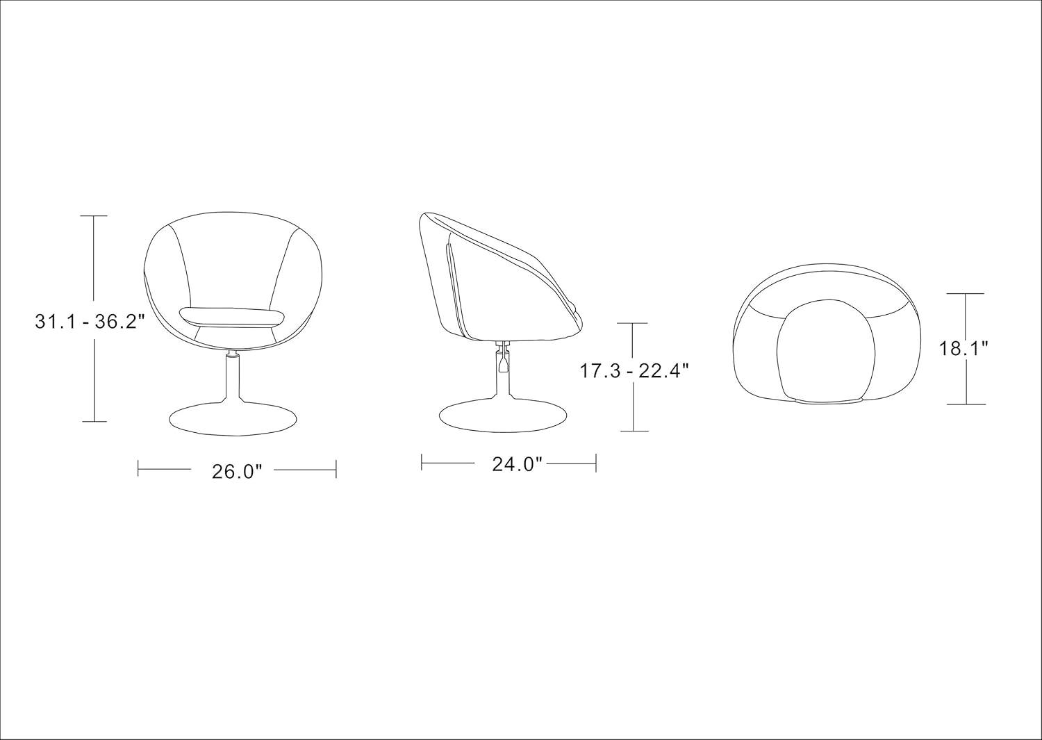 Faux Leather Swivel Barrel Chair