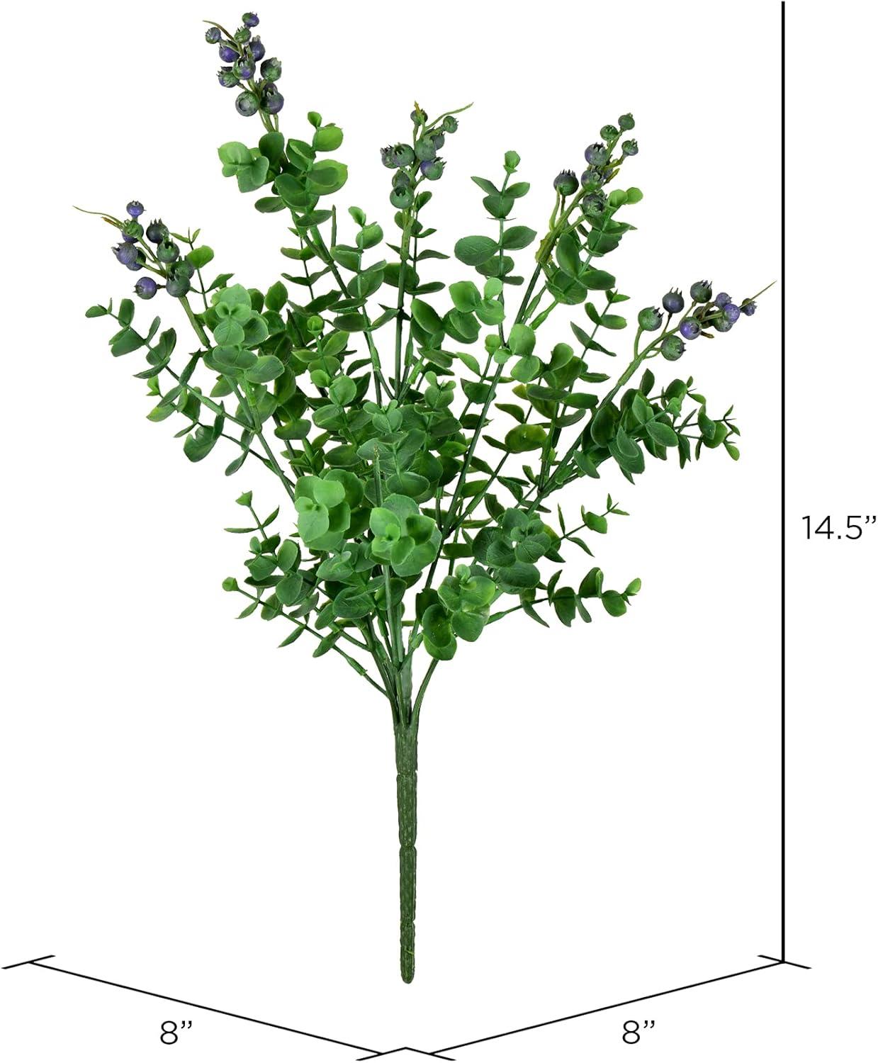 Vickerman 14.5" Artificial Purple and Green Money Leaf Bush 2/pk