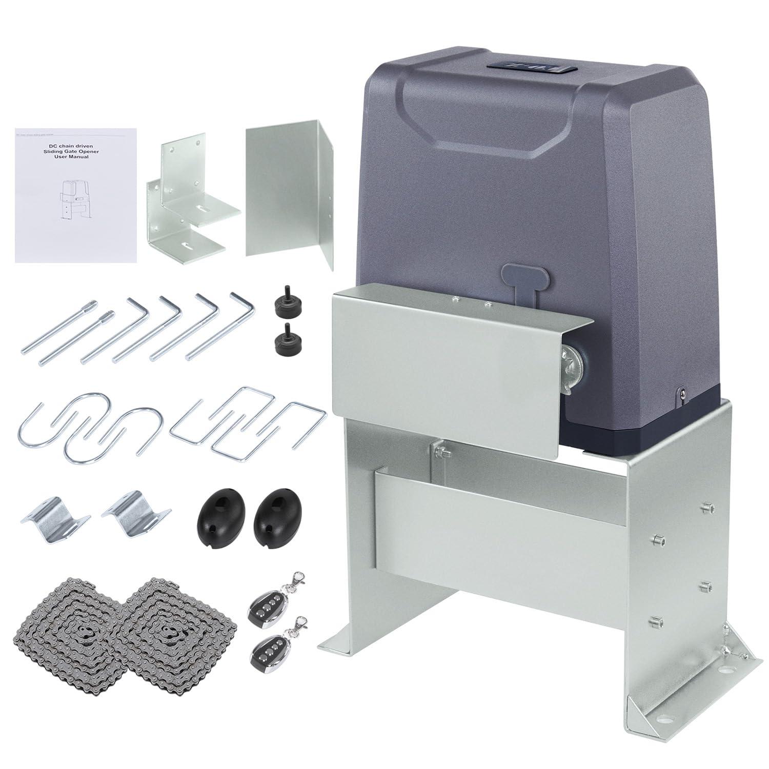 CO-Z Automatic Gate Opener, 550W Sliding Gate Opener for 3300lb 40ft Doors, Smart Gate Opener with 2 Remote Controls 2 Infrared Sensors, Driveway Home Garden Electric Gate Opener Gate Complete Kit