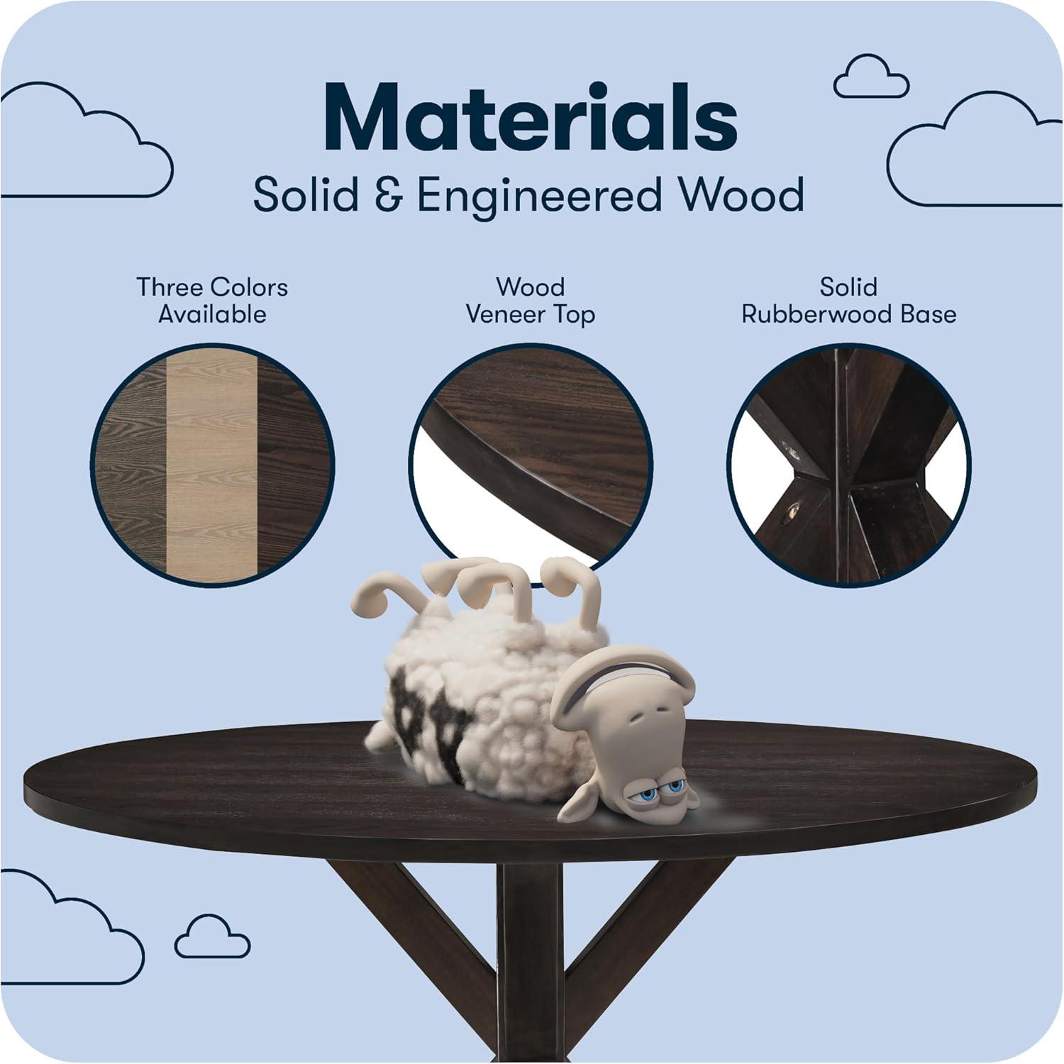 Finch Alfred Round Solid Wood Rustic Dining Table & Reviews | Wayfair