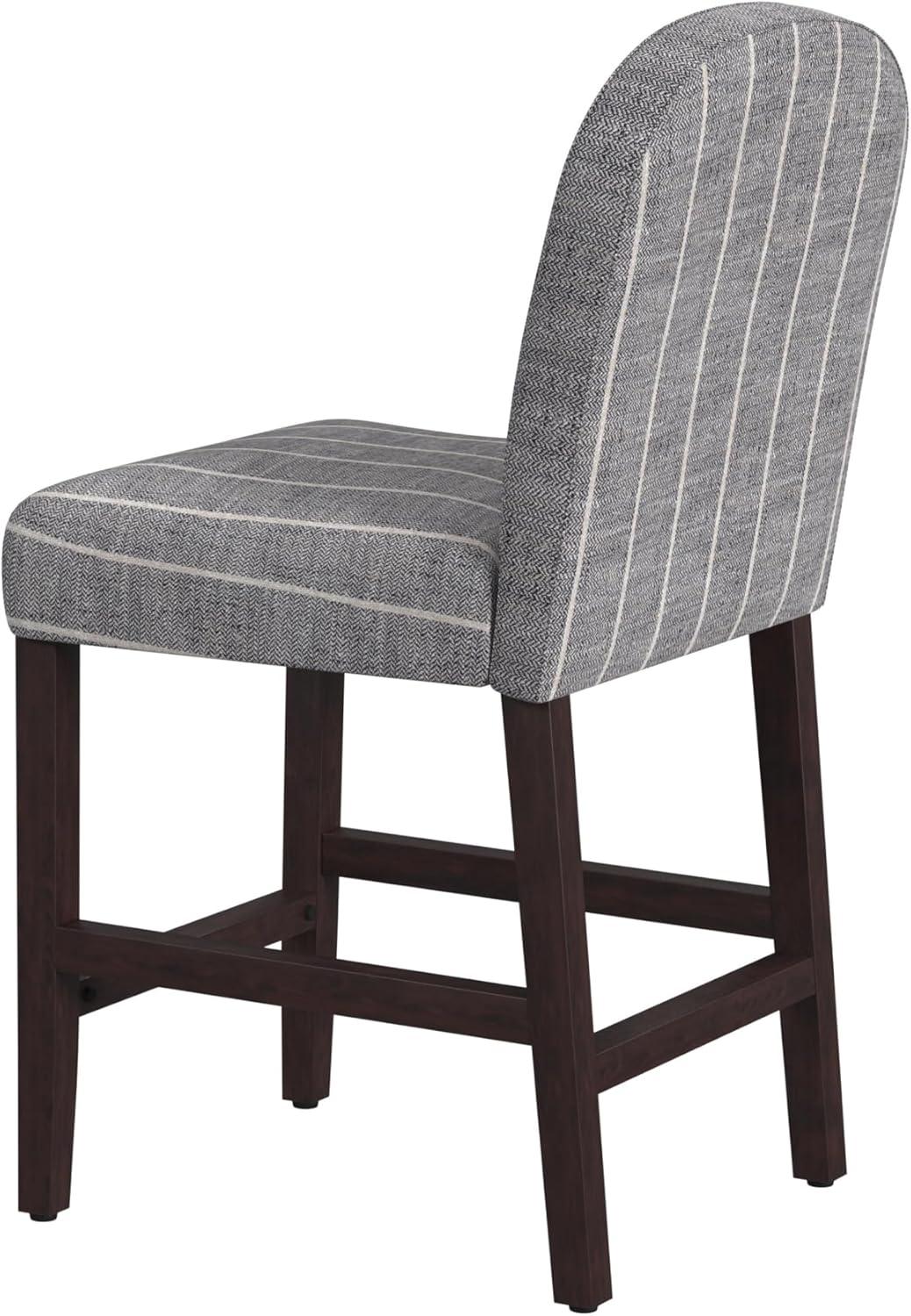 Rounded Back Woven Upholstered Counter Height Barstool - HomePop