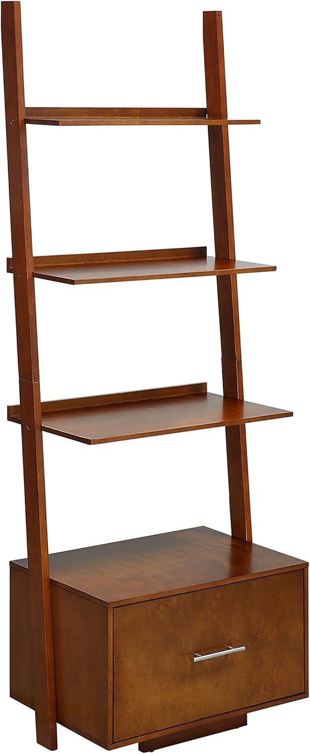 Convenience Concepts American Heritage Ladder Bookcase with File Drawer-Finish:Cherry
