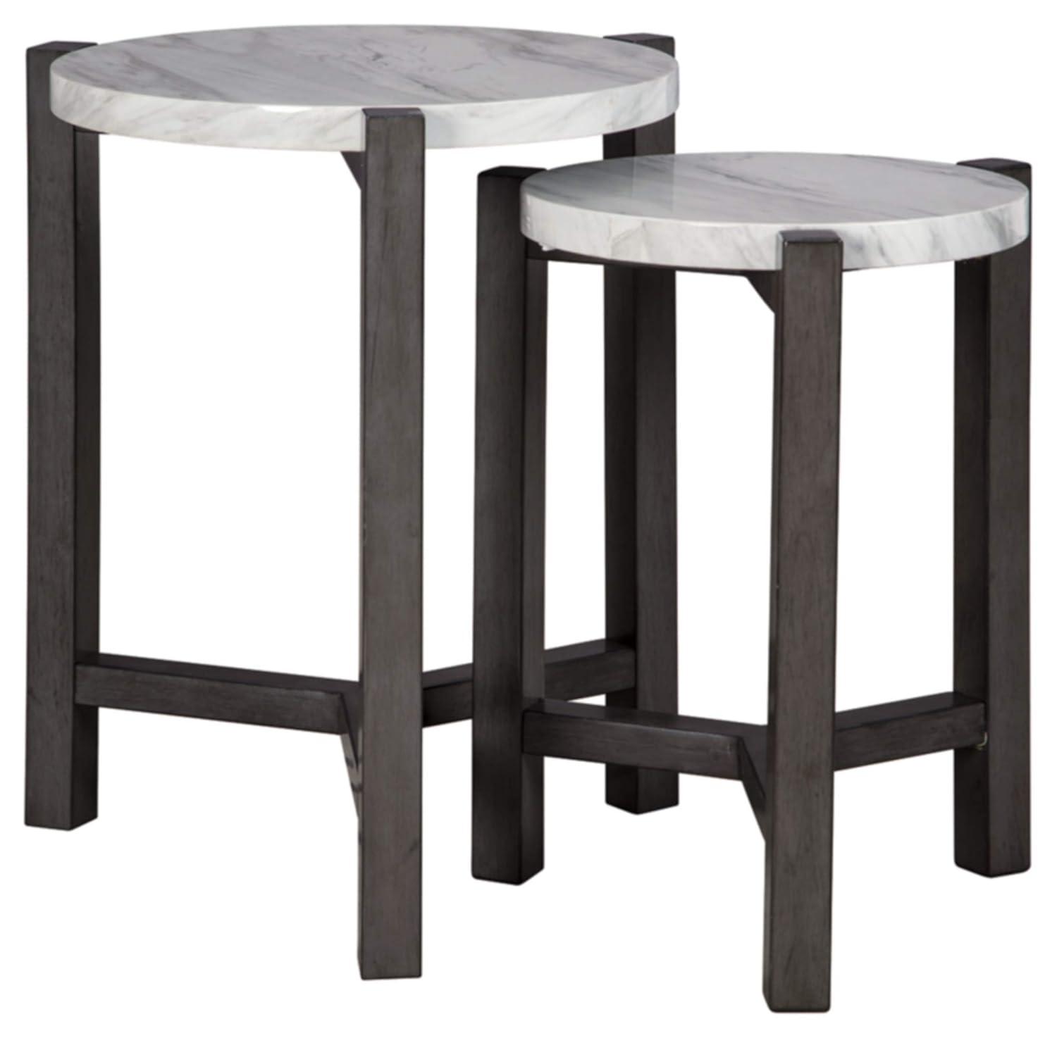 Signature Design by Ashley Casual Briarsboro Accent Table (Set of 2) White/Black