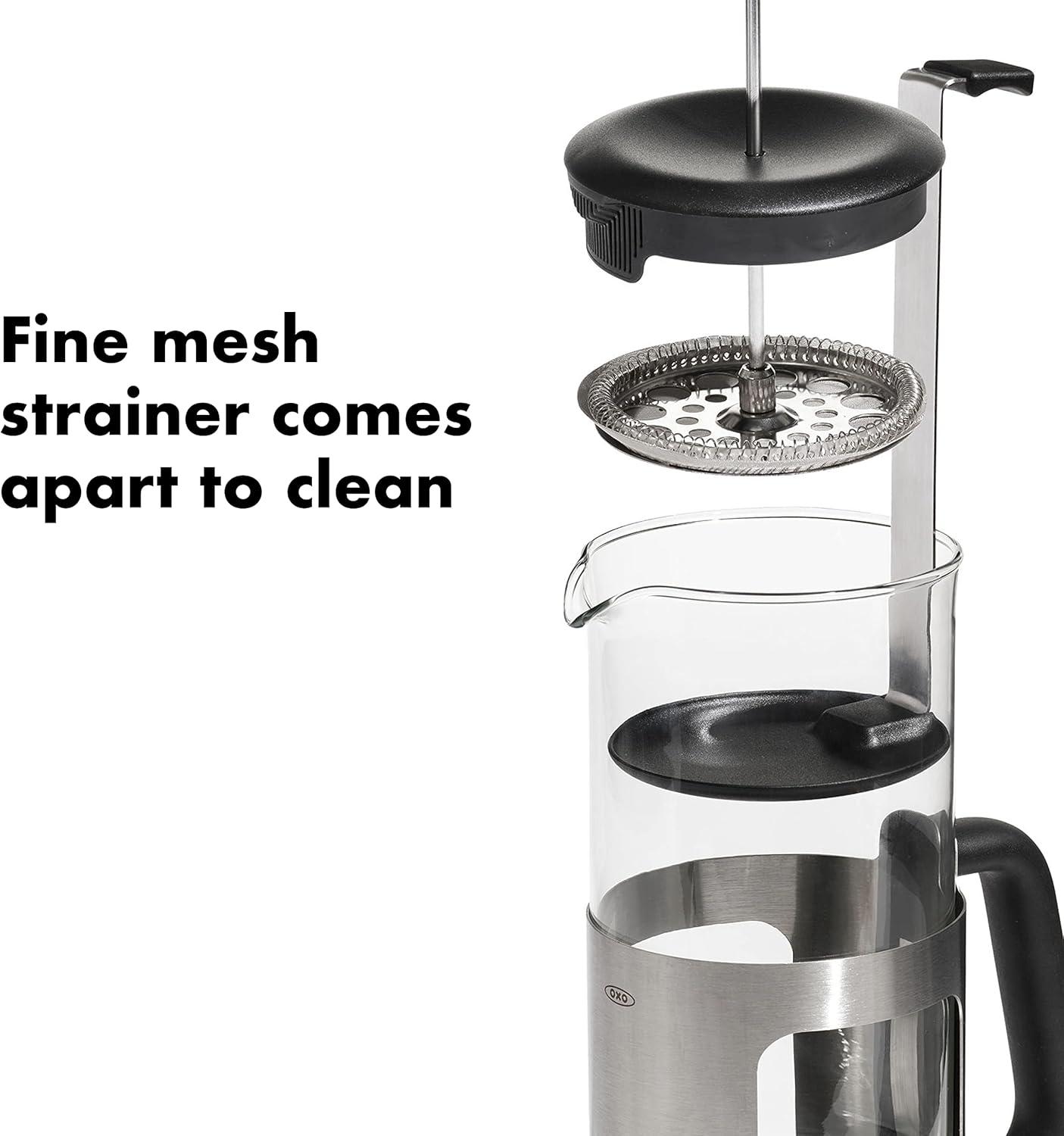 Stainless Steel and Glass 8-Cup French Press Coffee Maker