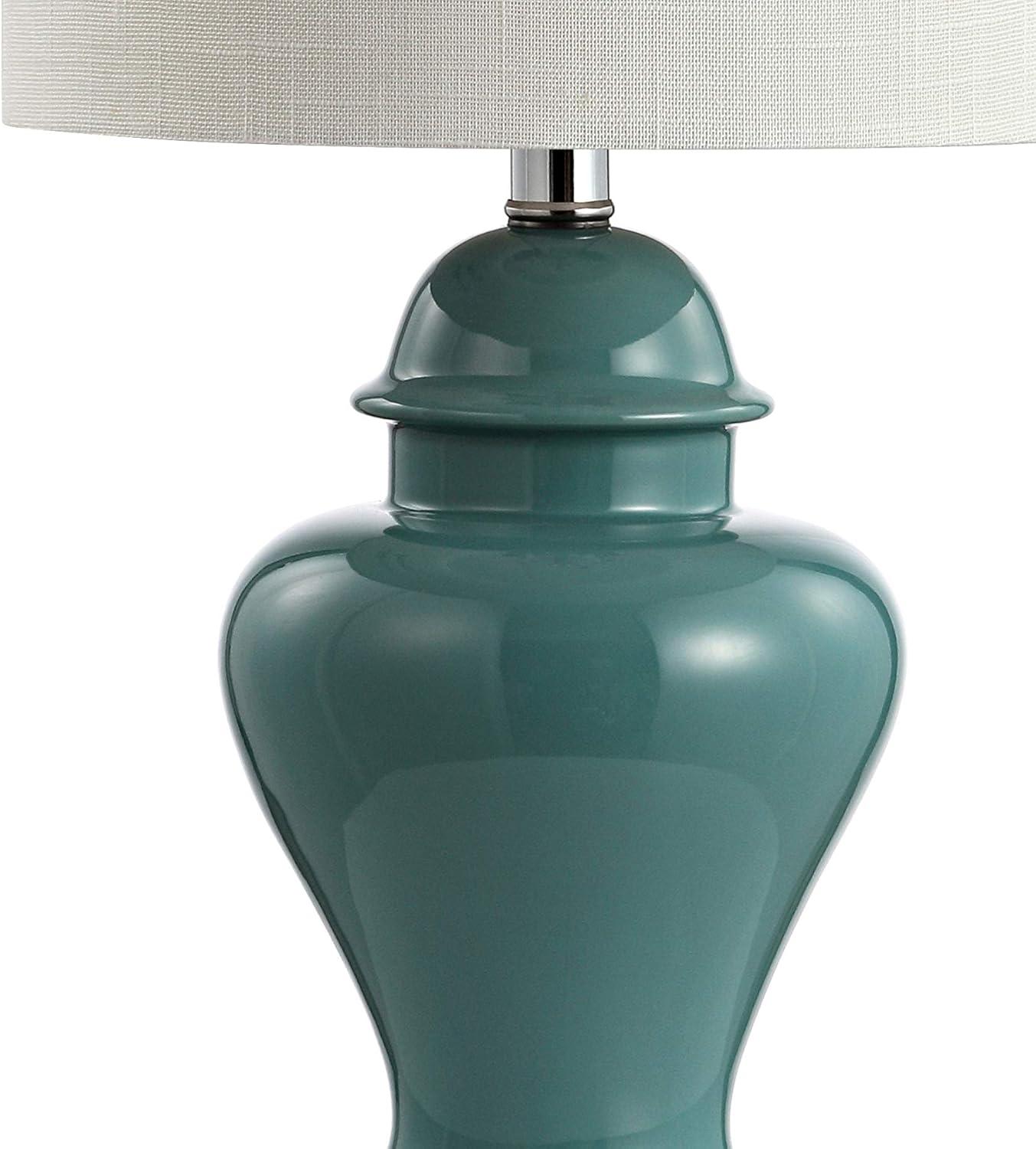 JONATHAN Y Qin 22" Ceramic/Iron Classic Cottage LED Table Lamp, Jade Green