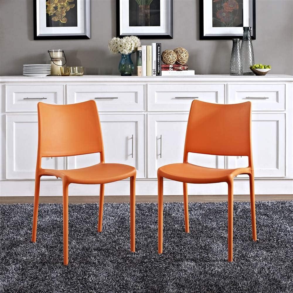 Hipster Vibrant Orange Stackable Indoor/Outdoor Side Chair