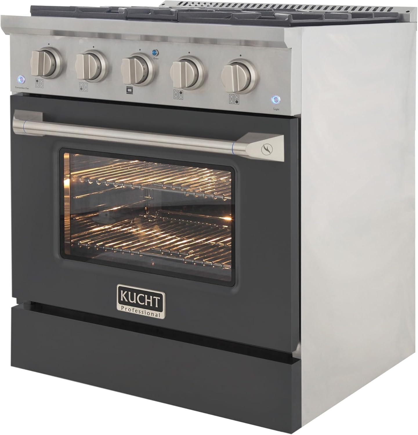 30 in. 4.2 cu. ft. Natural Gas Range with Convection Oven in Cement Gray