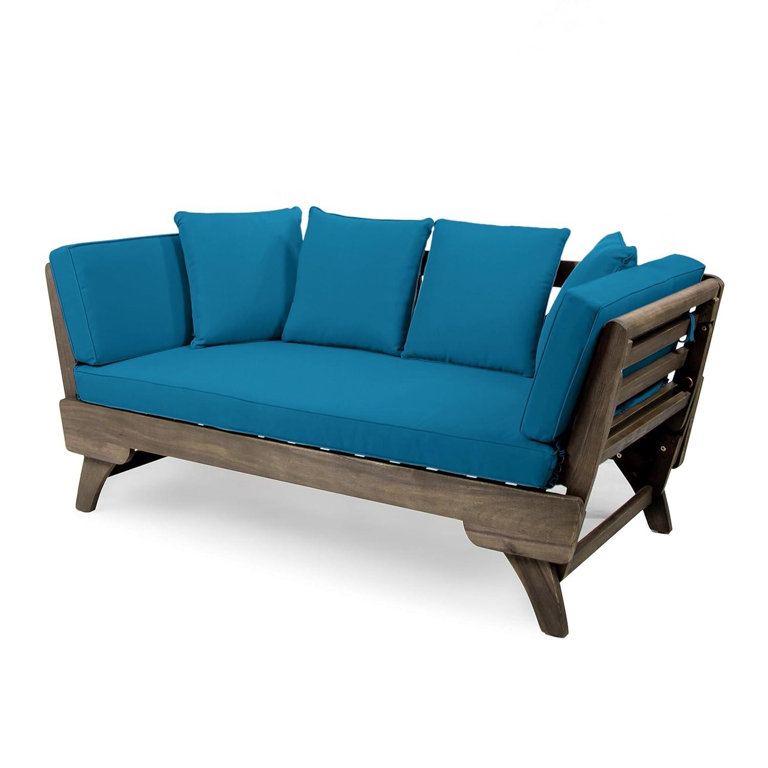 Christopher Knight Home Ottavio Outdoor Daybed with Cushions by  Dark Teal 3