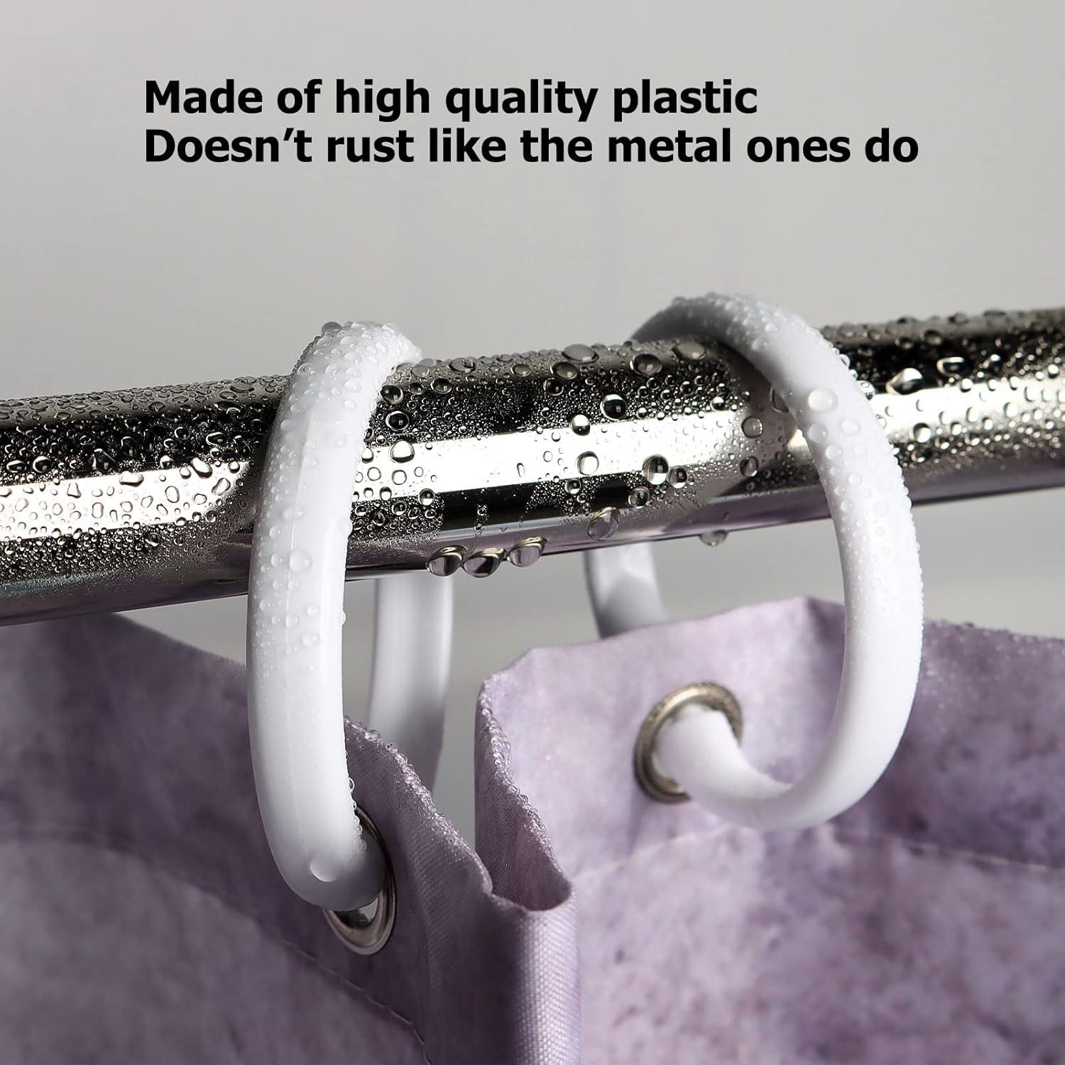 Solid Plastic Shower Curtain Hooks Rings