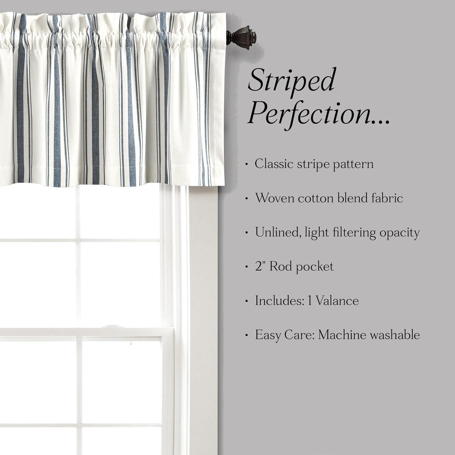 Lush Decor Striped Cotton Tailored Window Valance