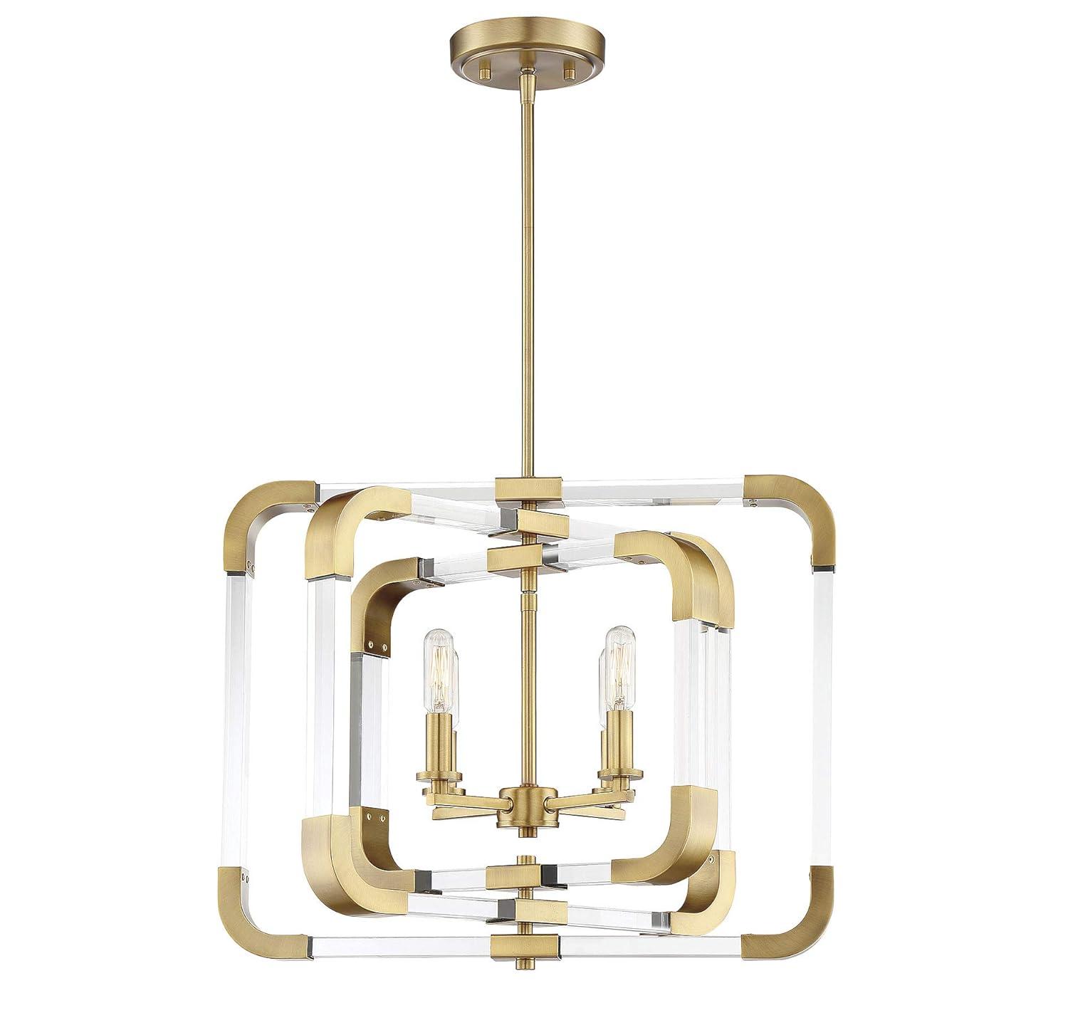 Savoy House Rotterdam 4 - Light Semi-Flush Mount in Warm Brass
