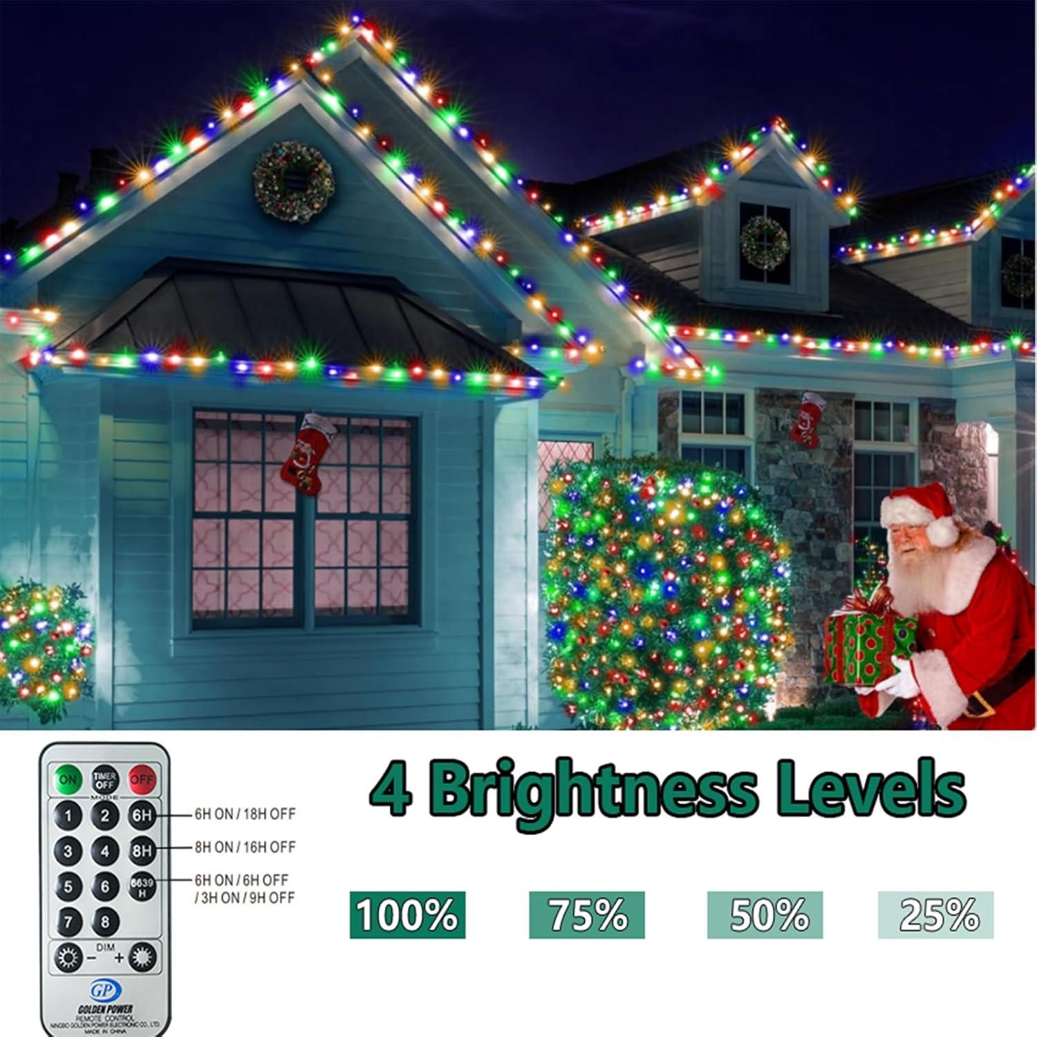 Multicolor 328FT LED Outdoor Christmas Tree Lights with Remote