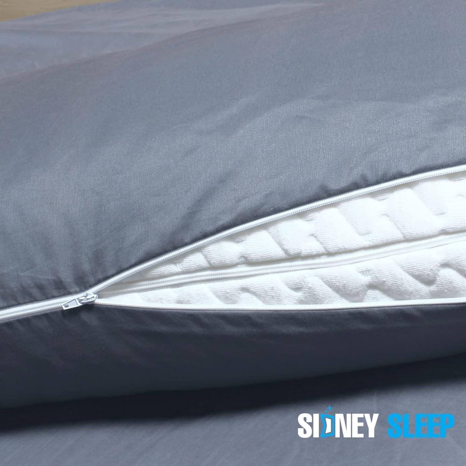 Sidney Sleep Mini Size Curved Pillow Covers - Full Length Zipper Closure - Premium Soft Brushed Microfiber (Travel Mini, White)