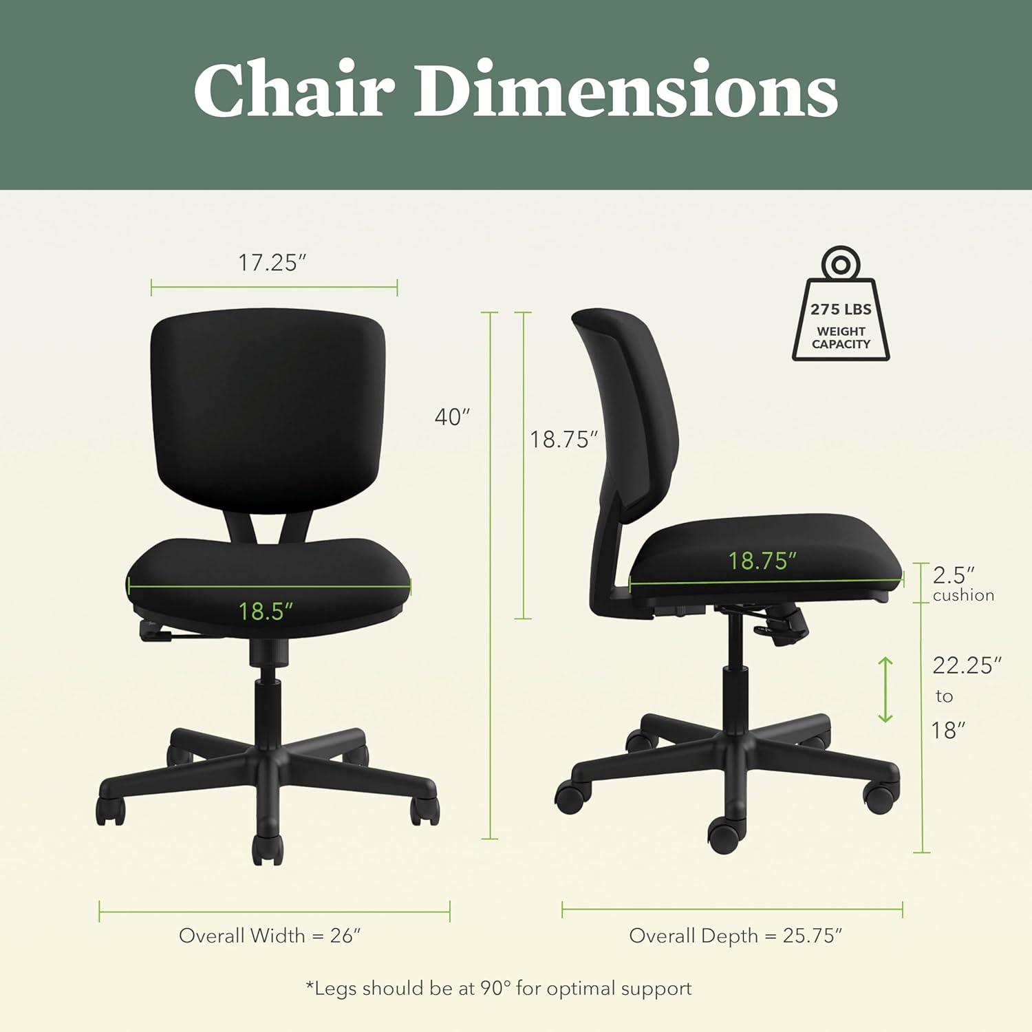 HON Volt Task Chair, Black Fabric