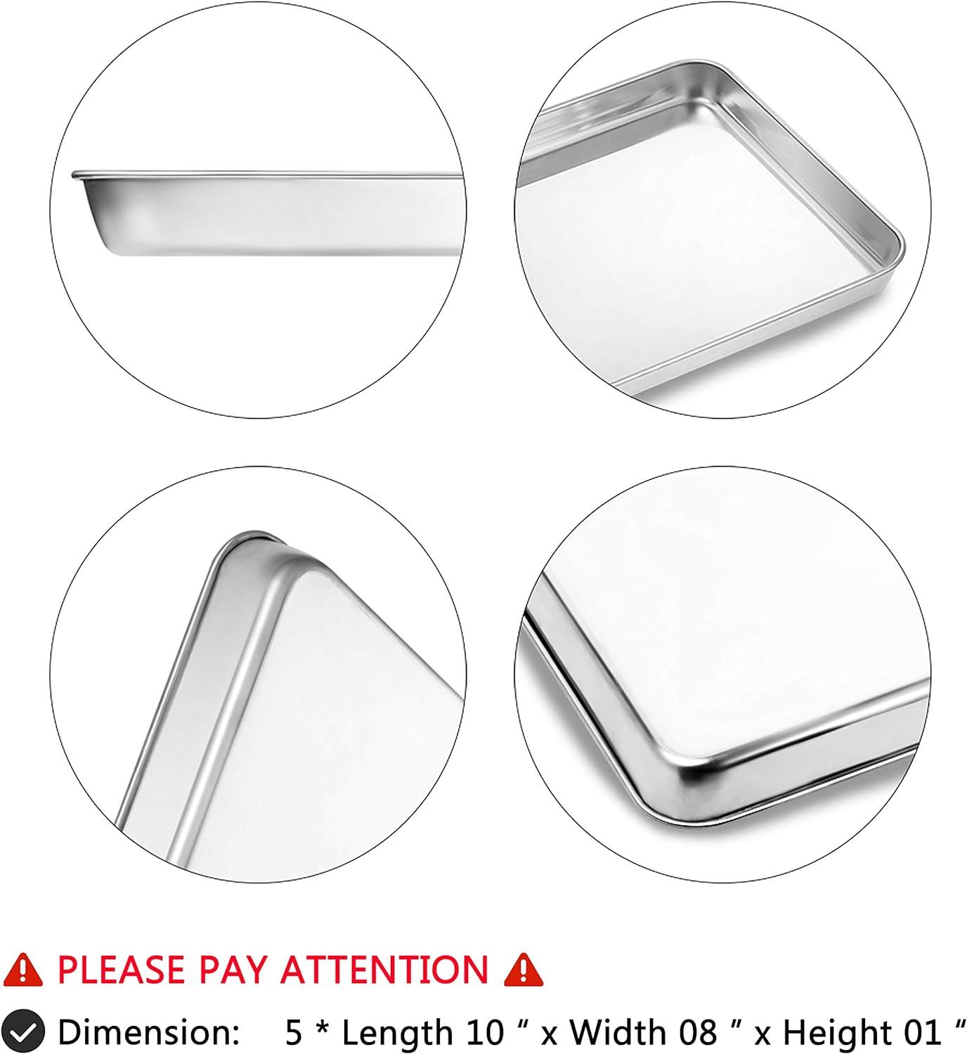 Anadea Baking Sheets Set Of 5, Stainless Steel Baking Pan Tray Cookie Sheet, Size 10 X 8 X 1 Inch, Non Toxic & Healthy, Rust Free & Easy Clean | Wayfair