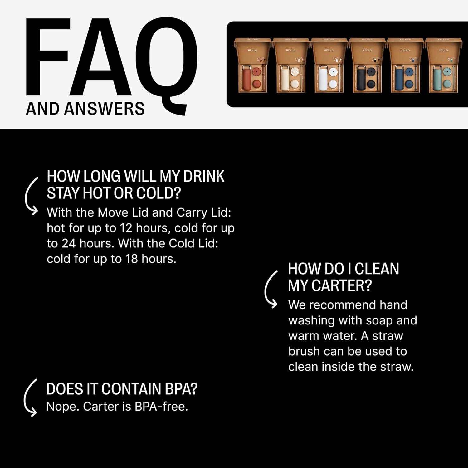 Fellow 16-oz. Matte White Carter 3-in-1 Lid System