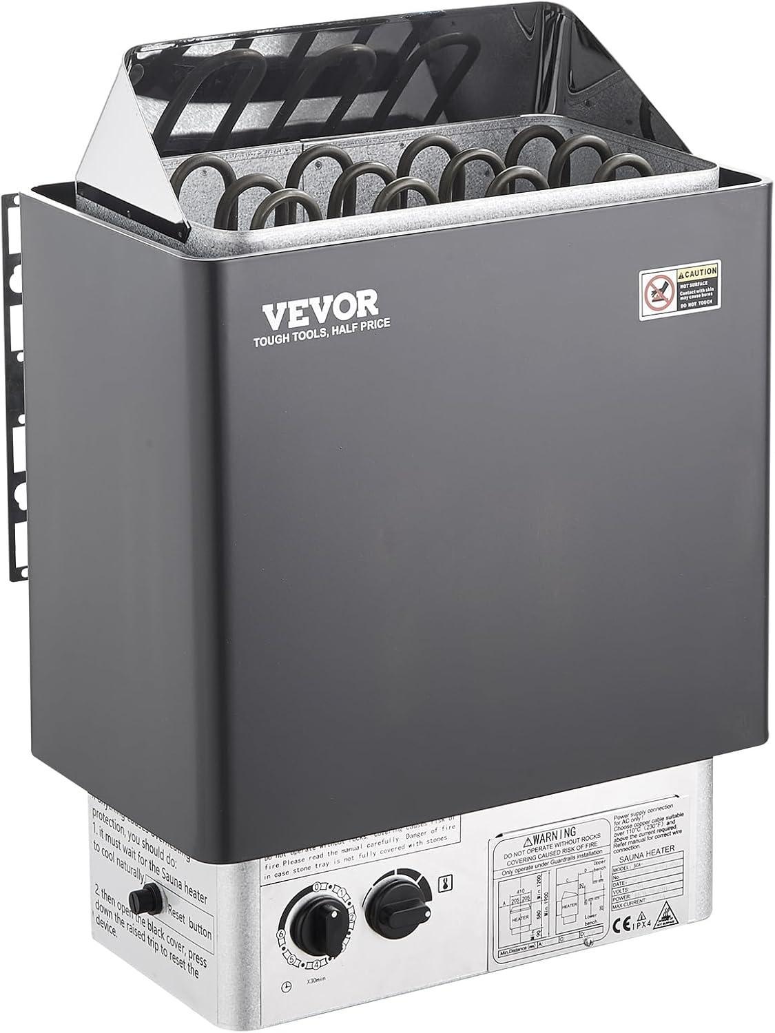 VEVOR 6KW Black Stainless Steel Electric Sauna Heater