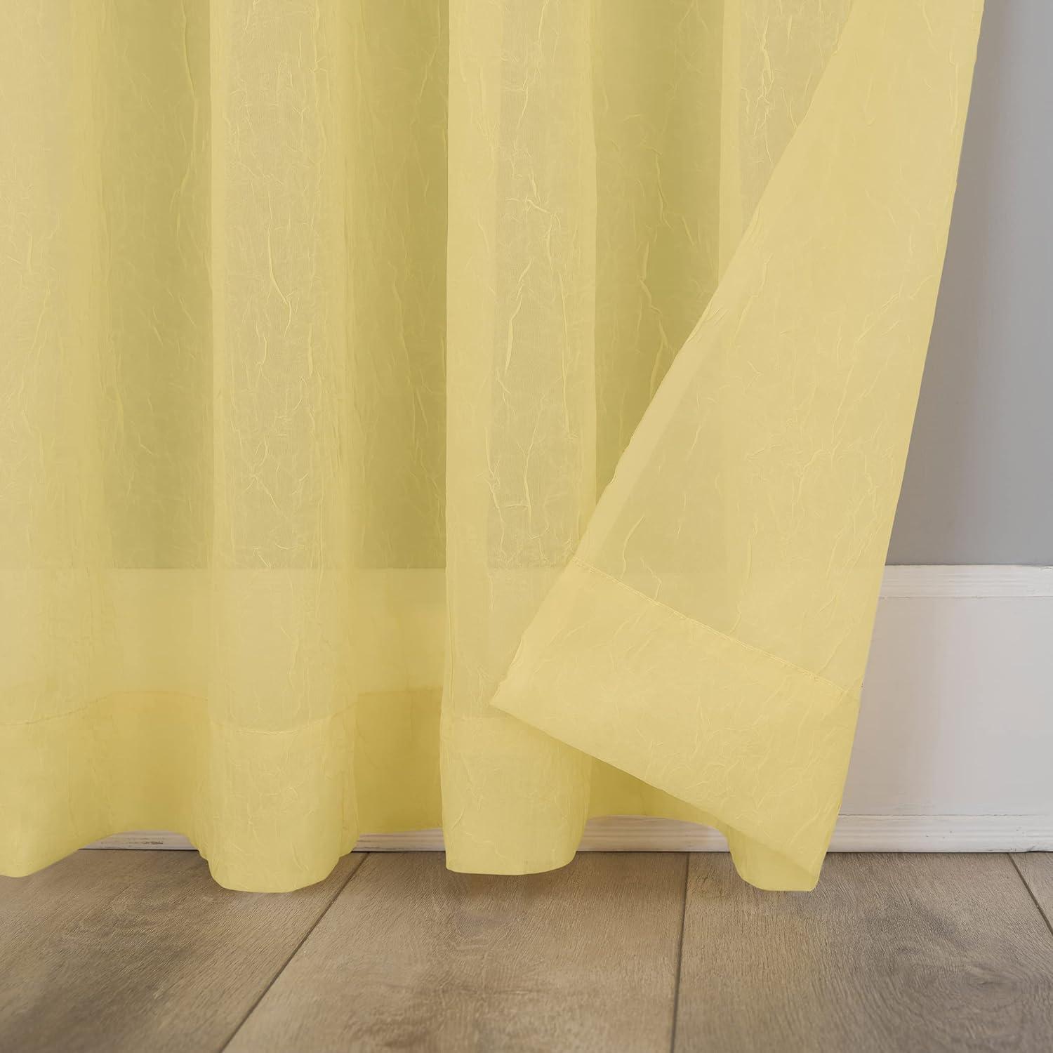 Erica Crushed Sheer Voile Rod Pocket Curtain Panel - No. 918