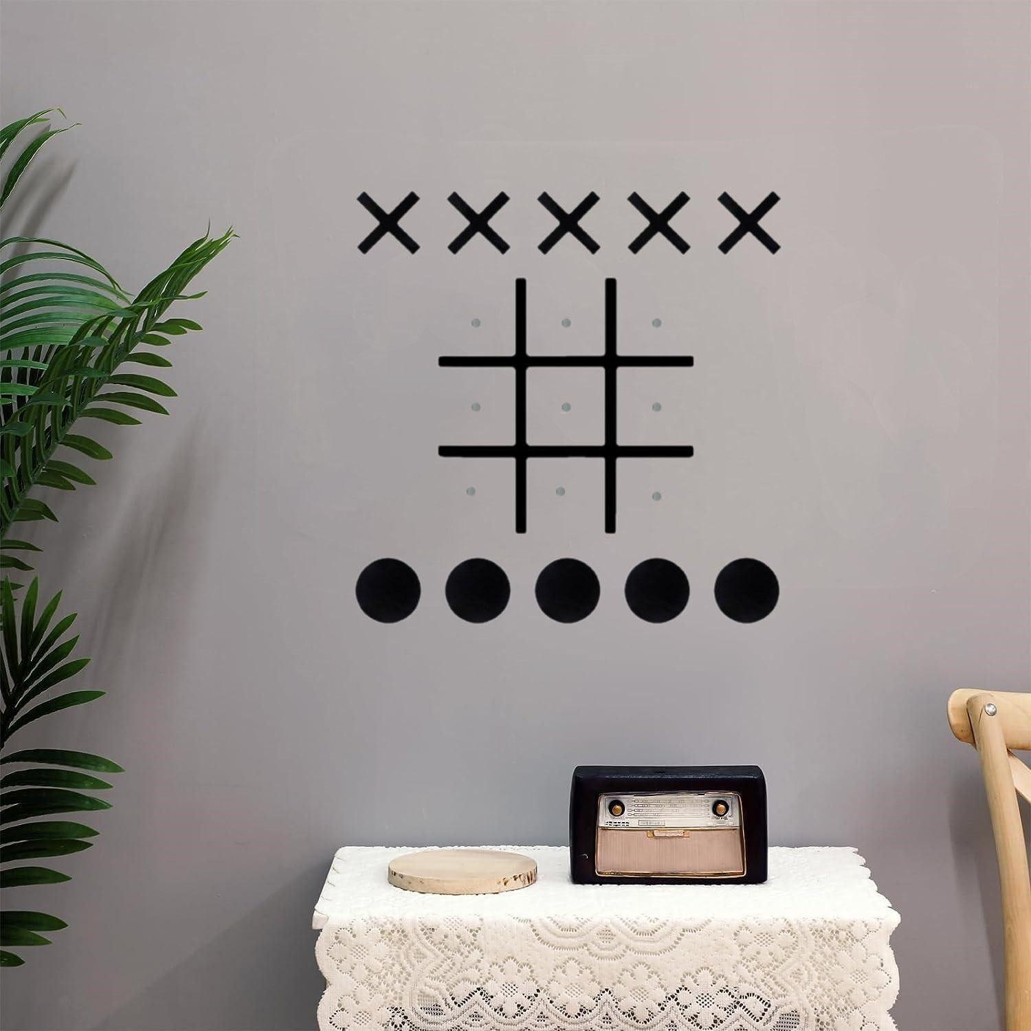 Wood Magnetic Tic Tac Toe Wall-Mount Game Fun Tic