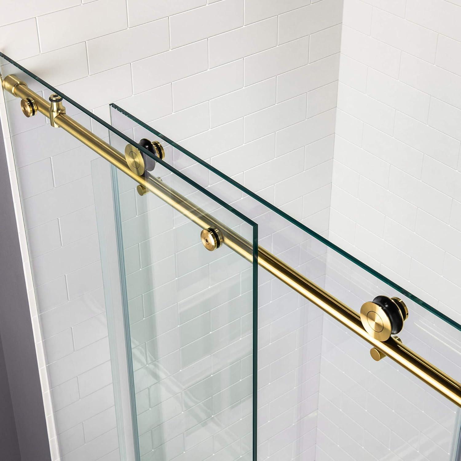 56"-60" W x 62" H Single Sliding Frameless Bathtub Door with 3/8"(10mm) Clear Tempered Glass