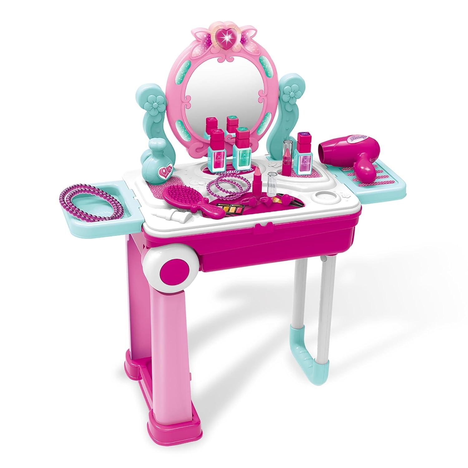 Kid's Pink Portable Vanity Set with Accessories