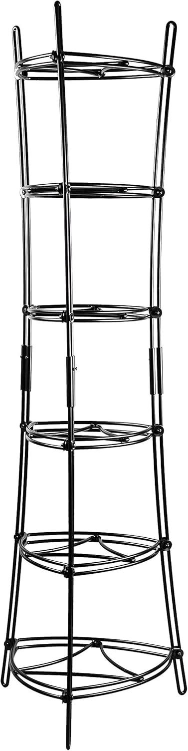 Matte Black 6-Tier Metal Cookware Storage Tower