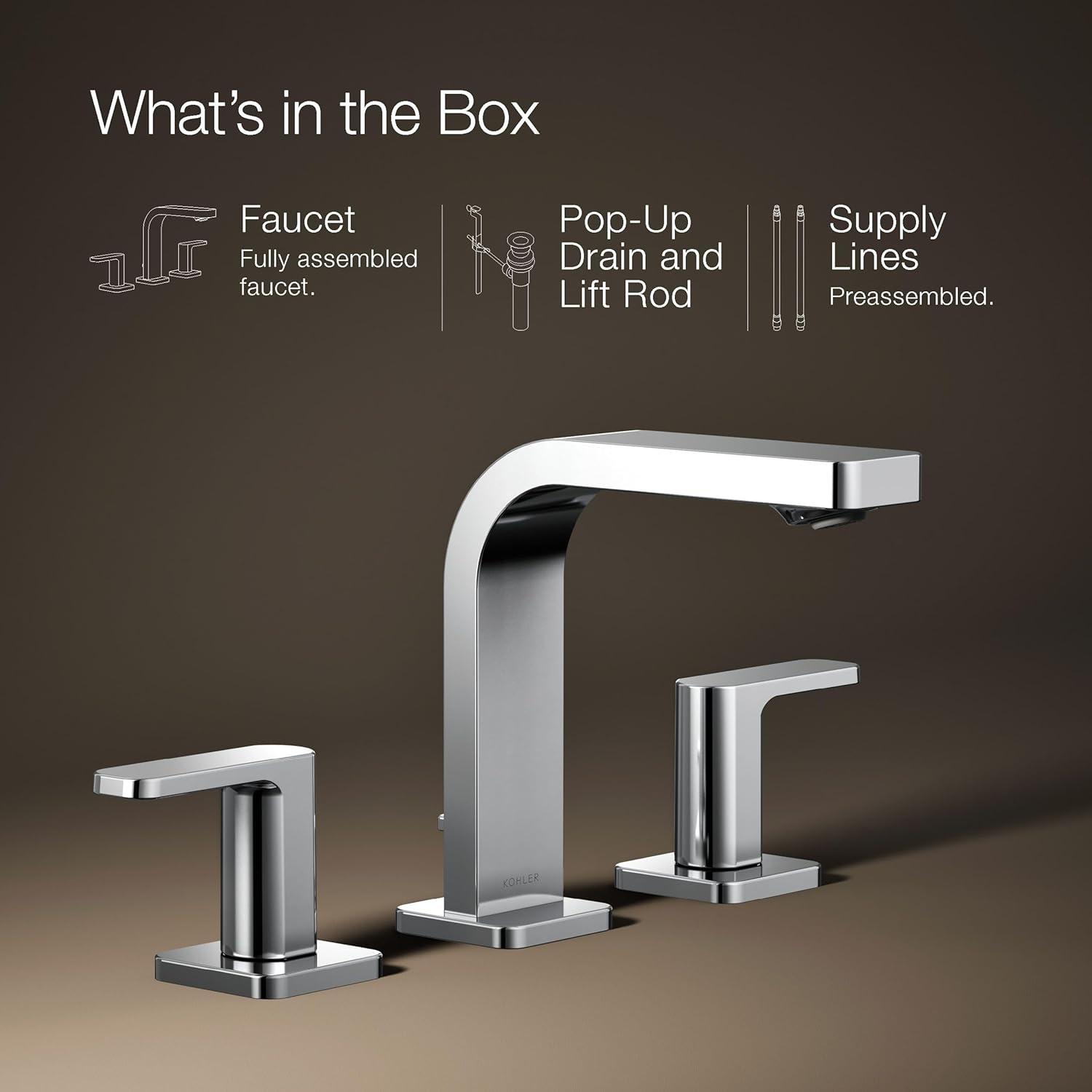 Parallel™Widespread Bathroom Faucet, 3-Hole Two Lever Handle Bathroom Sink Faucet, 1.2 GPM