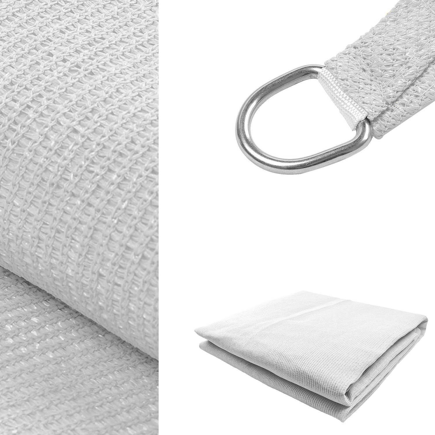 Khomo Gear 8 x 12 Ft White Rectangle Shade Sail, UV Resistant