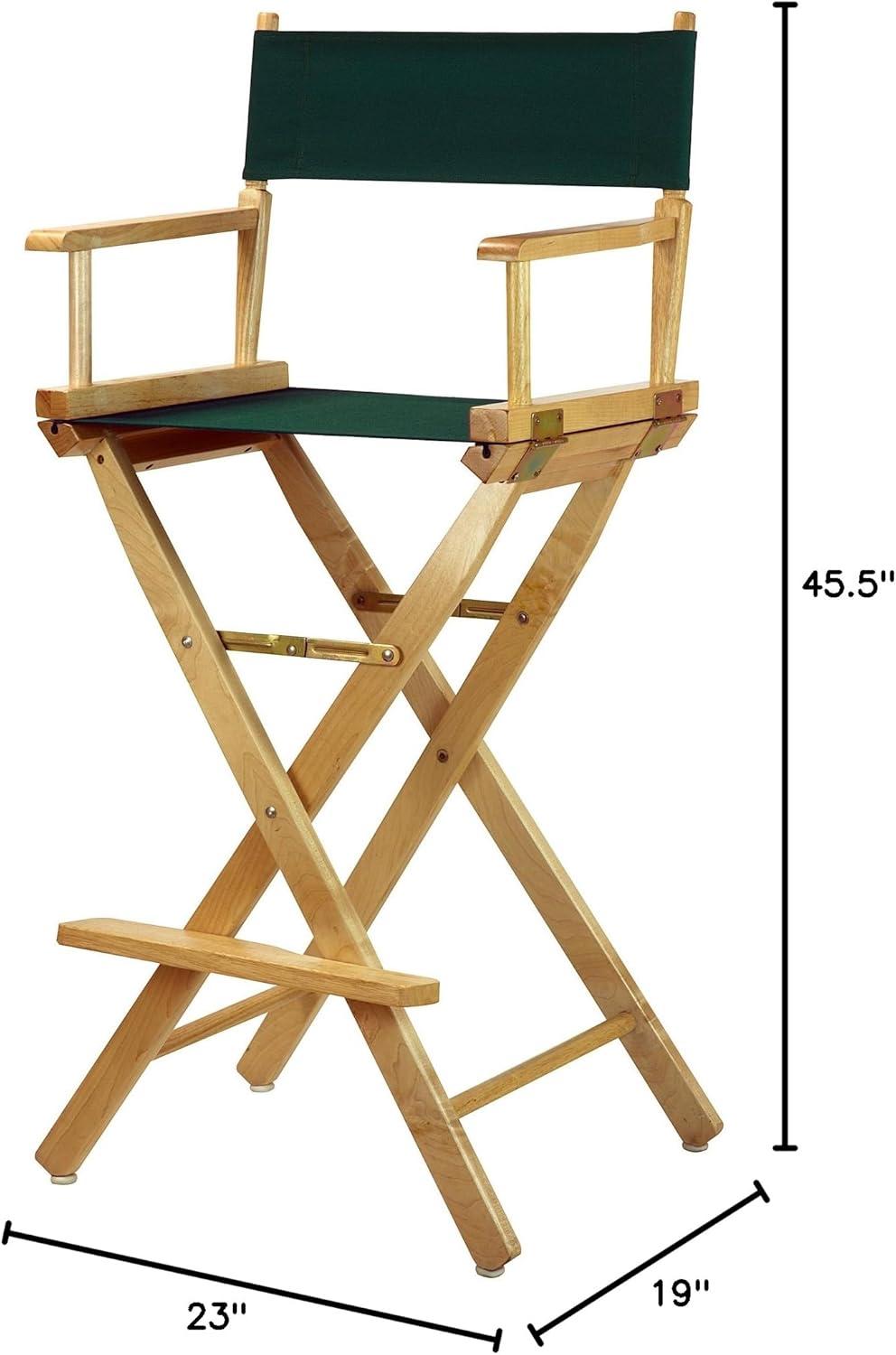 230-00-021-32 30 in. Directors Chair Natural Frame with Hunter Green Canvas