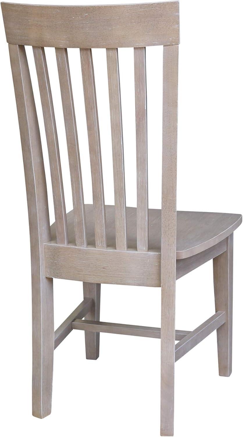 Eco-Friendly Solid Parawood High Slat Side Chair in Washed Gray Taupe