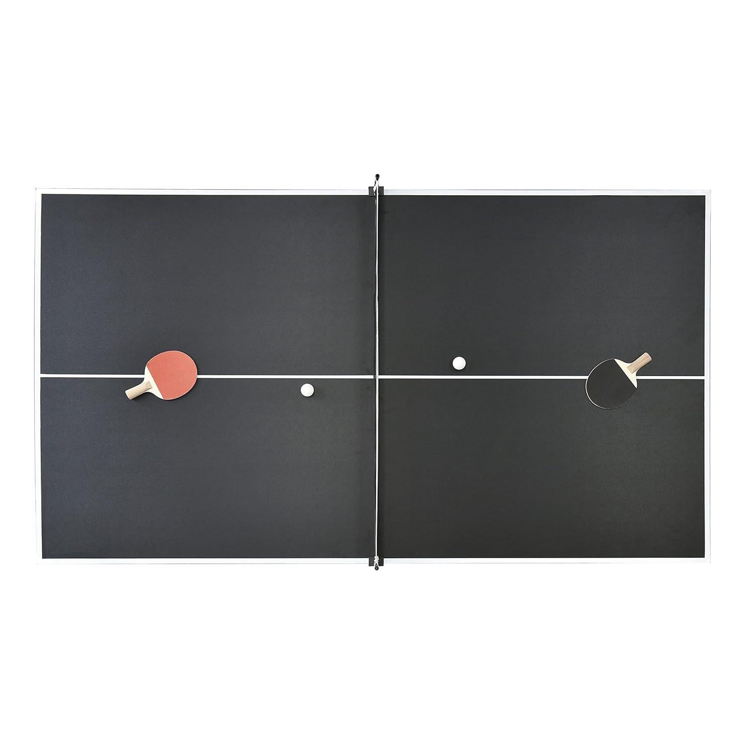 Hathaway Games Hathaway Newport Stylish 7 Ft Multi Game Pool Table Combo with Dining Top and Ping Pong – Includes Benches for Home Storage and Accessories