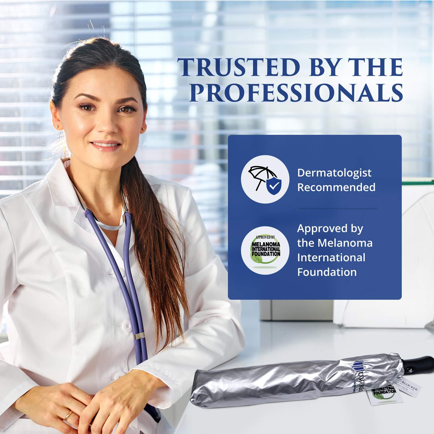 UV Blocker Sun Umbrella Large Wind Resistant Umbrella Auto Open UPF 55+ Sun Protection 58 inch