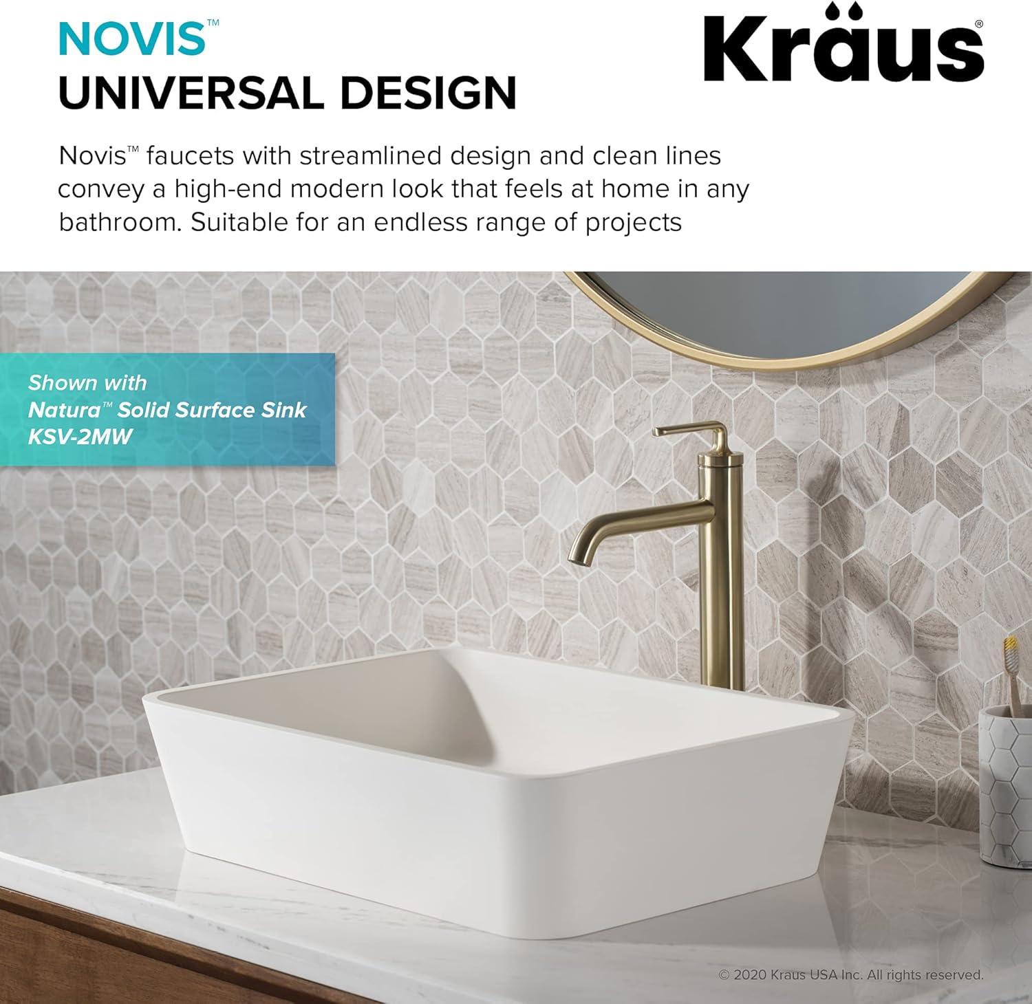 Ramus Vessel Sink Bathroom Faucet with Drain Assembly