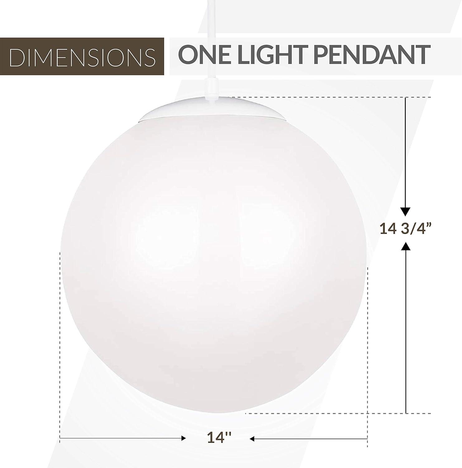 Elegant White Globe Pendant Light with Smooth Glass Diffuser