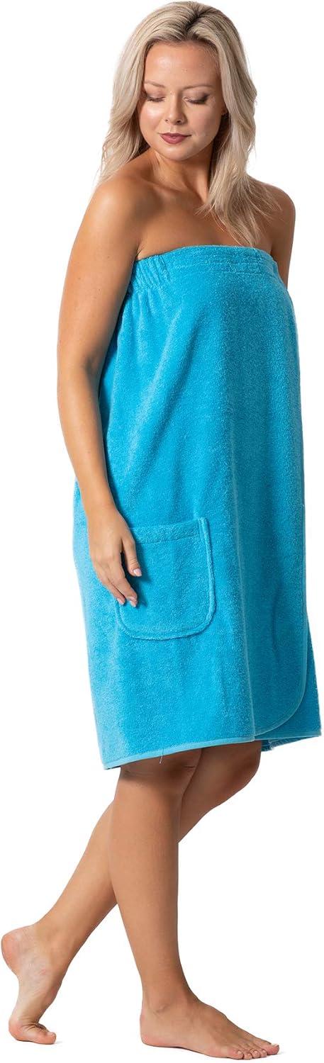 Turquaz Linen Turquoise Waffle Spa Bath Wrap