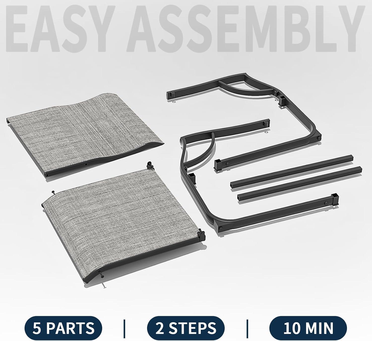 ELPOSUN 3 Piece Patio Conversation Bistro Set Outdoor Furniture Set, Porch Balcony Furniture Set,Wicker Chairs and Coffee Table Set for Patio Balcony Backyard Apartment, Grey