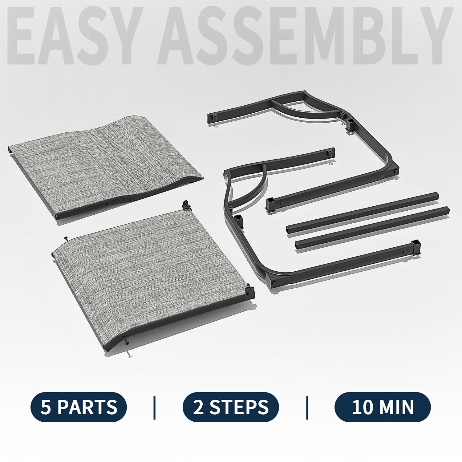 ELPOSUN 3 Piece Patio Conversation Bistro Set Outdoor Furniture Set, Porch Balcony Furniture Set,Wicker Chairs and Coffee Table Set for Patio Balcony Backyard Apartment, Grey