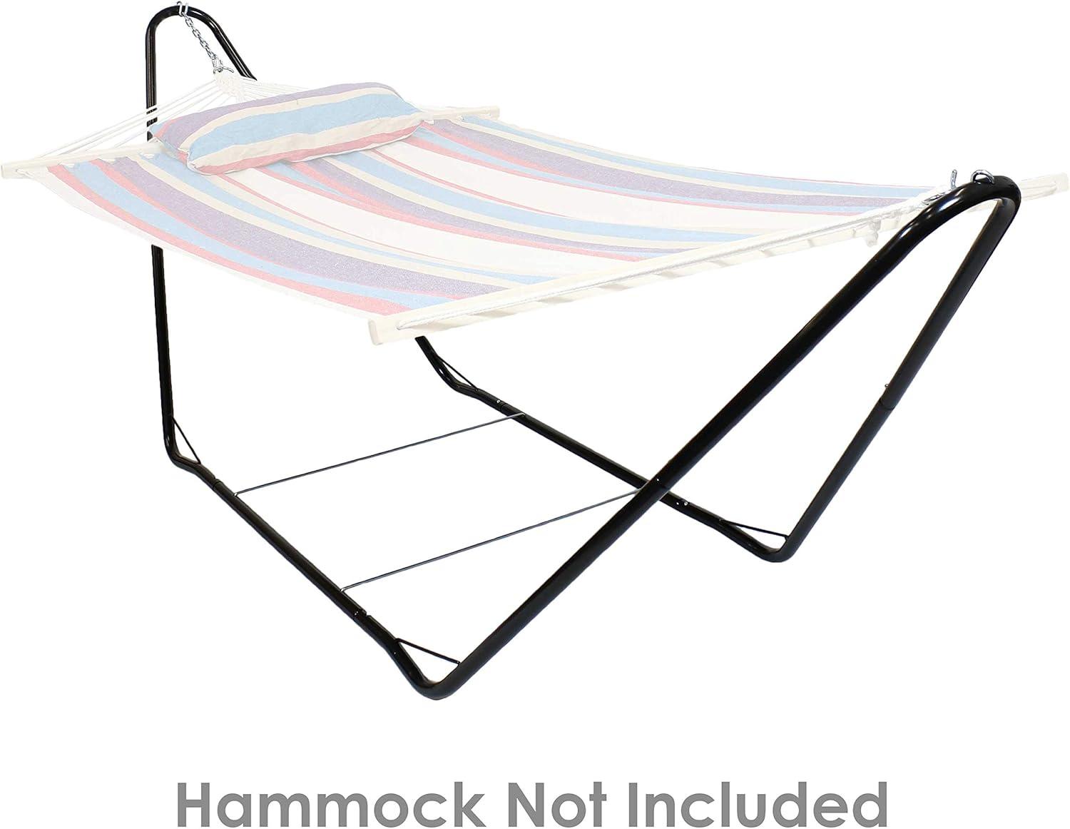 Sunnydaze Portable Heavy-Duty Steel Hammock Stand Only for Camping and Spreader Bar Styles - 330 lb Capacity/10' Stand - Black