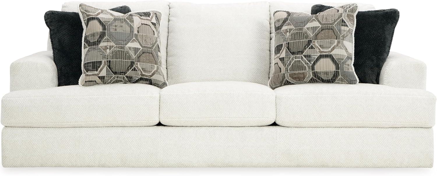 Ashley Furniture Karinne Linen Sofa with Decorative Accent Pillows